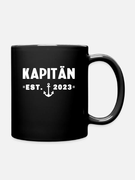 Bootsführerschein bestanden 2023 Kapitän Geschenk - Tasse einfarbig - Schwarz