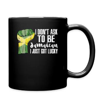 Jamaican Pride Jamaica Flag Grown Jamaican Roots - Full Colour Mug - black - Right