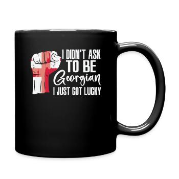 Georgian Pride Georgia Flag Grown Georgian Roots - Full Colour Mug - black - Right