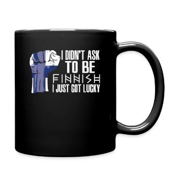Finnish Pride Finland Flag Grown Finnish Roots - Full Colour Mug - black - Right