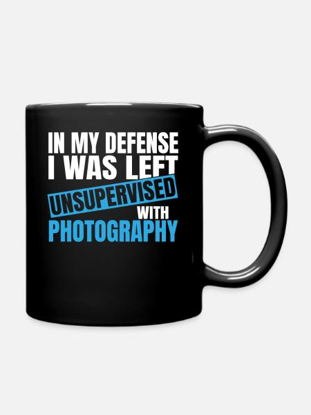 Pour ma défense, on m’a laissé sans supervision la photographie - Mug uni - noir