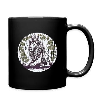 Vintage Löwe - Tasse einfarbig - Schwarz - Rechts