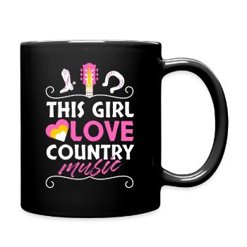 This girl love country music - Tasse einfarbig - Schwarz - Rechts