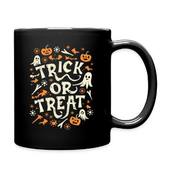 Trick or Treat Happy Halloween - Tasse einfarbig - Schwarz - Rechts