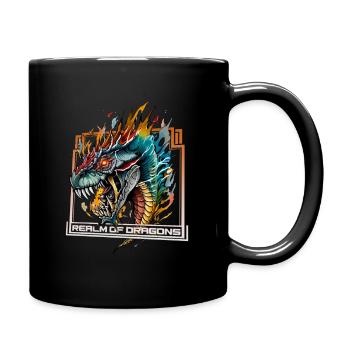 Reich der Drachen: Wilder Drache - Tasse einfarbig - Schwarz - Rechts