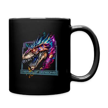 Reich der Drachen: Majestätischer Drache - Tasse einfarbig - Schwarz - Rechts