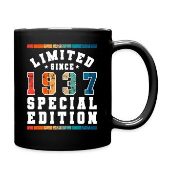 Limited Edition since 1937 Geburtstag Geschenk - Tasse einfarbig - Schwarz - Rechts