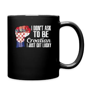 Croatian Pride Croatia Flag Grown Croatian Roots - Full Colour Mug - black - Right