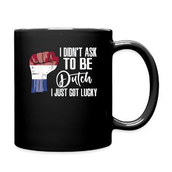 Niederländischer Stolz Niederländische Flagge - Tasse einfarbig - Schwarz - Rechts