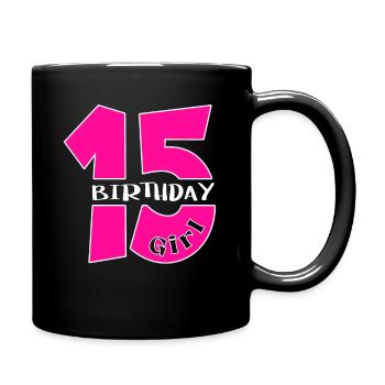 15 Anniversaire Fille - Mug uni - noir - Droite
