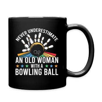 Ne sous-estimez jamais une vieille femme avec - Mug uni - noir - Droite
