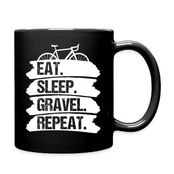 Eat Sleep Gravel Bike Bike Fun Cycling - Full Colour Mug - black - Right
