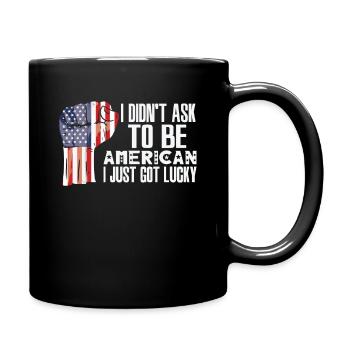 Amerikanischer Stolz Amerikanische Flagge - Tasse einfarbig - Schwarz - Rechts