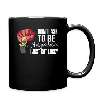 Angolan Pride Angola Flag Grown Angolan Roots - Full Colour Mug - black - Right
