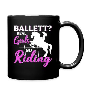 Ballet? De vraies filles font de l’équitation - Mug uni - noir - Droite