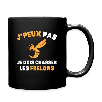 Chasseur de frelons Insecte J'peux pas humour - Mug uni - noir - Droite