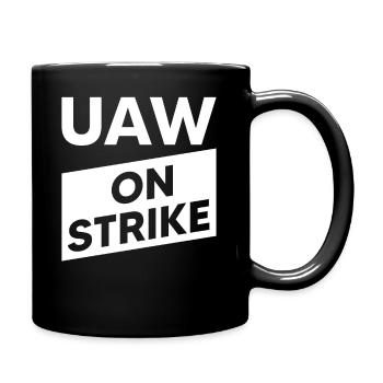UAW streikt - Gemeinsam für einen starken Vertrag - Tasse einfarbig - Schwarz - Rechts