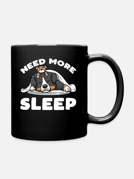 Berner Sennenhund Hund Bouvier Bernois Schlafen - Tasse einfarbig - Schwarz