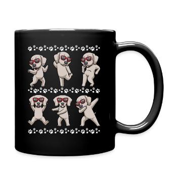 Weimaraner chien dansant avec des lunettes de soleil - Mug uni - noir - Droite