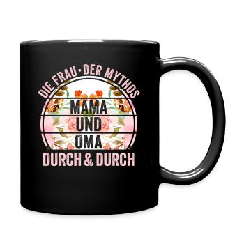 Mutter Großmutter Mama Oma - Tasse einfarbig - Schwarz - Rechts