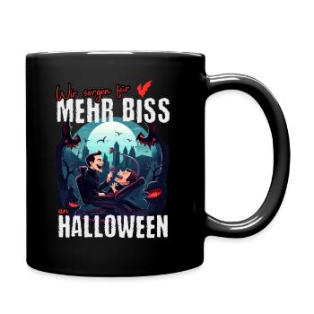 Vampir beim Zahnarzt - Lustiges Halloween T-Shirt - Tasse einfarbig - Schwarz - Rechts