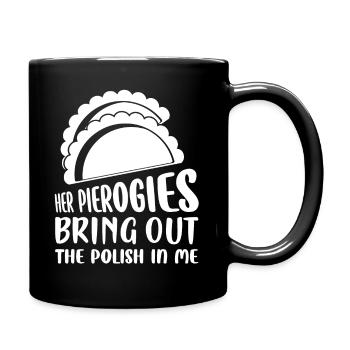 Ses pierogies font ressortir le polonais en moi Polska Fo - Mug uni - noir - Droite