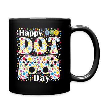 Happy Dot Day Gamer - Tasse einfarbig - Schwarz - Rechts