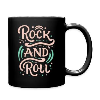 Rock And Roll Rock Statement Motto - Tasse einfarbig - Schwarz - Rechts