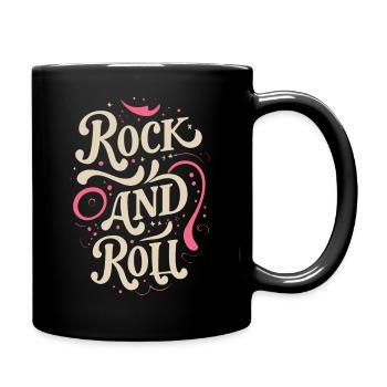 Rock And Roll Rock Statement Motto - Full Colour Mug - black - Right