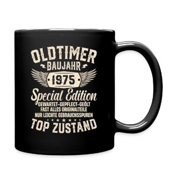 Kultiges '75 Geburtstagsgeschenk - Tasse einfarbig - Schwarz - Rechts