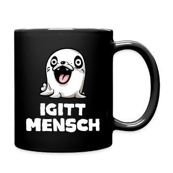 Ich Hasse Menschen Geschenkidee Igitt Menschen - Tasse einfarbig - Schwarz - Rechts
