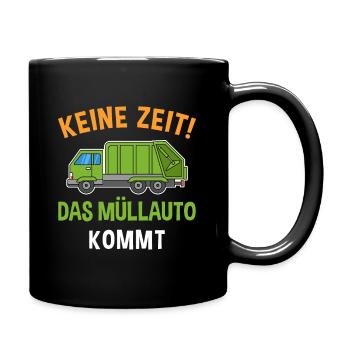 Müllmann Mülltonne Müllabfuhr Müllwagen Müllauto - Tasse einfarbig - Schwarz - Rechts