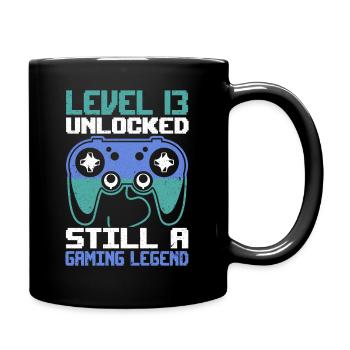 Level 13 Unlocked Still a Gaming Legend Birthday - Tasse einfarbig - Schwarz - Rechts