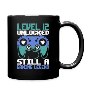 Level 12 Unlocked Still a Gaming Legend Birthday - Full Colour Mug - black - Right