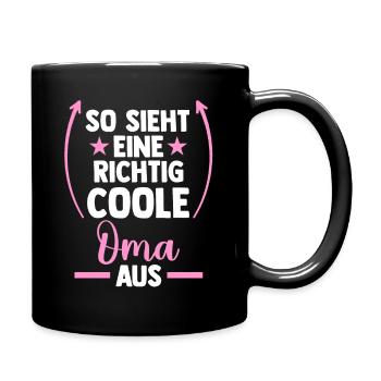 Großmutter Coole Oma - Tasse einfarbig - Schwarz - Rechts
