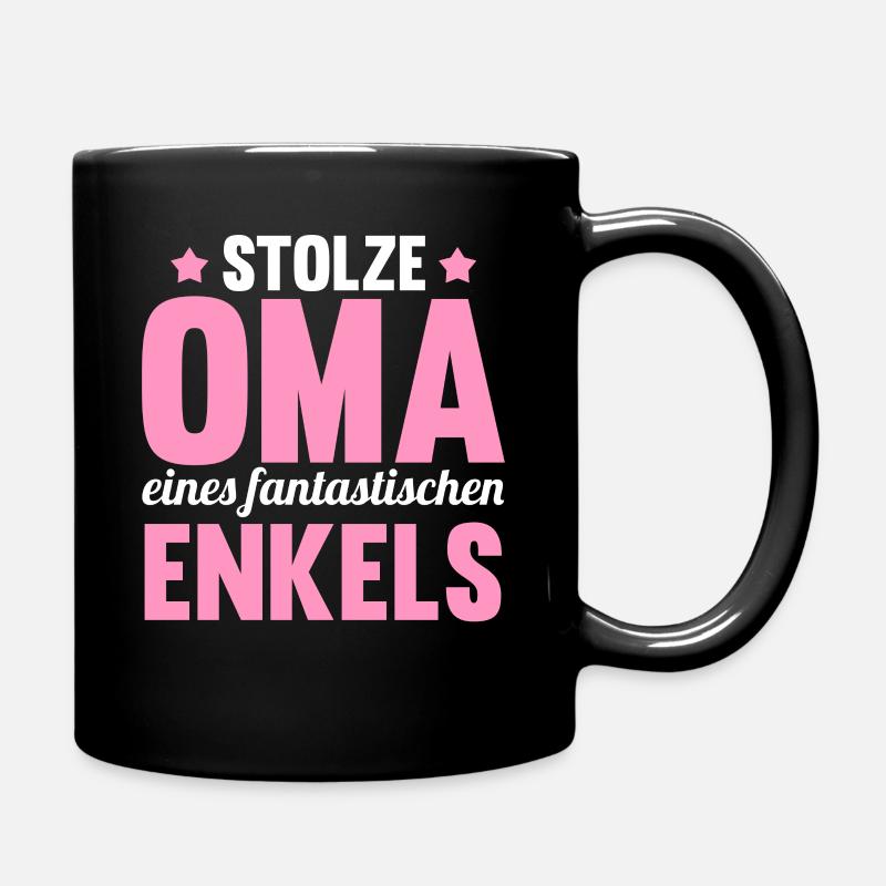 Großmutter Enkel Oma - Tasse einfarbig - Schwarz