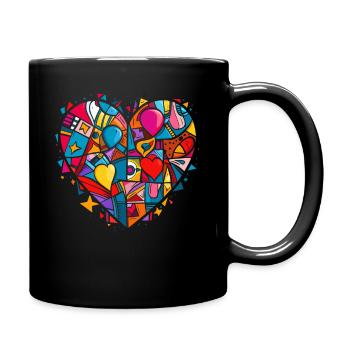 A heart in a heart of love - Full Colour Mug - black - Right