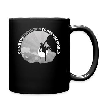 Erklimmen Sie den Berg, um die Welt zu sehen - Tasse einfarbig - Schwarz - Rechts