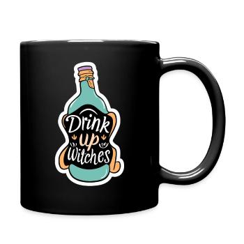 Drink Up Witches Funny Halloween Saying - Full Colour Mug - black - Right