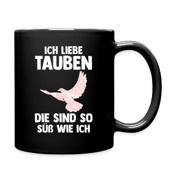 Taubenzüchter Brieftaube Tauben - Tasse einfarbig - Schwarz - Rechts