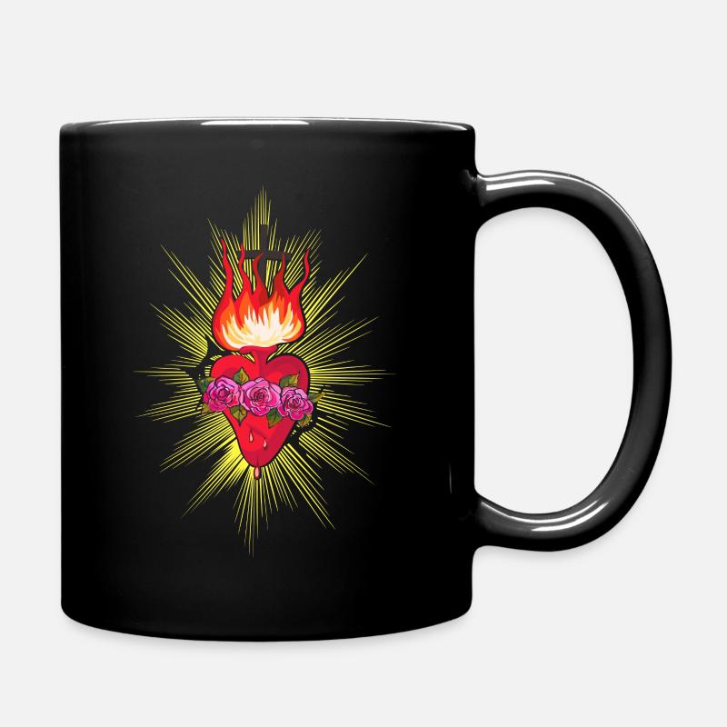 Maria Symbol - Herz Mariens - Tasse einfarbig - Schwarz