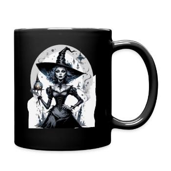 Klassische Hexe 1 - Tasse einfarbig - Schwarz - Rechts
