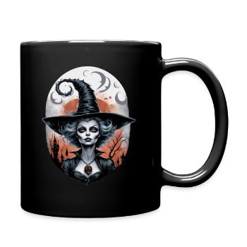 Klassische Hexe 10 - Tasse einfarbig - Schwarz - Rechts