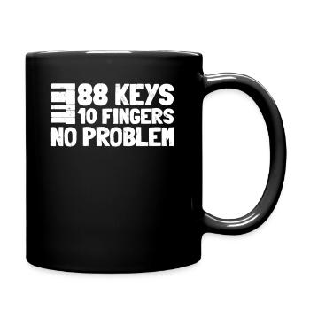 88 Keys 10 Fingers Pianist Piano Keyboard Player - Full Colour Mug - black - Right