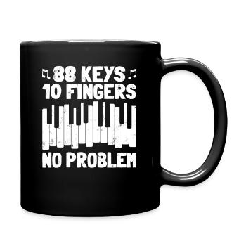 88 Keys 10 Fingers Pianist Piano Keyboard Player - Full Colour Mug - black - Right