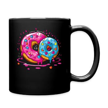 Leckerer süßer riesiger Donut - Tasse einfarbig - Schwarz - Rechts