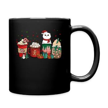 Scottish Fold Coffee Coffee Cups Santa Cat - Full Colour Mug - black - Right
