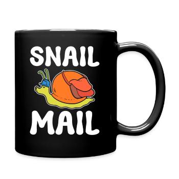 Lustige Schnecke Zoologe - Tasse einfarbig - Schwarz - Rechts
