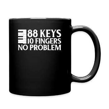 88 Keys 10 Fingers Pianist Piano Keyboard Player - Full Colour Mug - black - Right