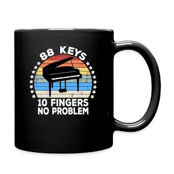 88 Keys 10 Fingers Pianist Piano Keyboard Player - Full Colour Mug - black - Right
